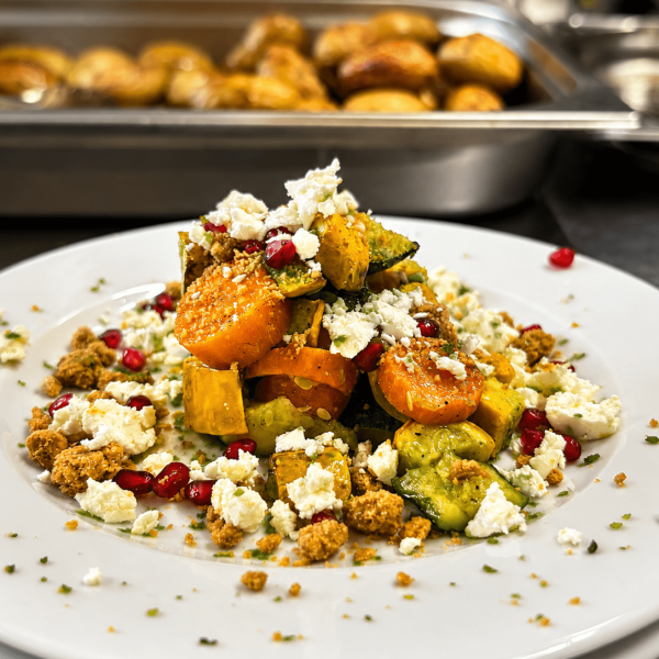 Crumble de légumes repas mariage végétarien